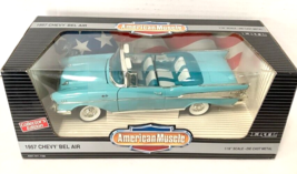 ERTL 1/18 1957 Chevy Bel-Air Convertible Larkspur BLUE #7480 American Muscle &#39;57 - £37.12 GBP