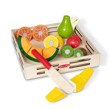 Melissa &amp; Doug Cutting Fruit Set - Wooden Play Food Kitchen Accessory, M... - $13.86