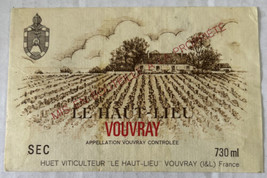 Le Haut-Lieu Vouvray Vintage Wine Bottle Label Ephemera - £7.87 GBP