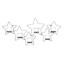 NEW Mid Century Modern Wall Art Stars Candle Votive Holders Wall Sconce 22&quot; - £26.06 GBP