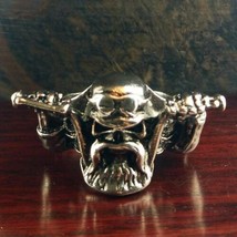 Biker Ring Bearded Skull Silver Color Size 7 8 9 11 12 13 14 Fashion Jewelry