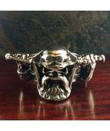 Biker Ring Bearded Skull Silver Color Size 7 8 9 11 12 13 14 Fashion Jew... - $16.41 CAD