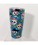 Clementine Travel Mug DAY OF DEAD SKULLS 20 oz Hot Cold Cup Stainless Tu... - $18.69