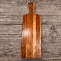 Handcrafted Cutting Board Natural Cherry Hardwood Paddle Handle Rustic S... - $736.10 MXN