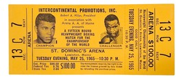 Muhammad Ali Vs Sonny Liston Puede 25 1965 Arena Fila C. Completo Ticket - £114.48 GBP
