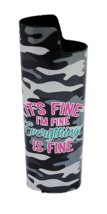 Smokezilla It&#39;s Fine I&#39;m Fine Epoxy Wrapped Metal Bic Cigarette Lighter Case - £7.38 GBP