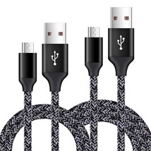 Short Micro Usb Cable 2-Pack, 1.6+3Ft Phone Charger Power Cords Android Fast Cha - £10.26 GBP