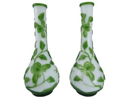 Chinese Republic Period Peking Glass Mirrored Pair Bud Vases - £930.62 GBP