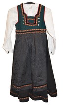 Norwegian girl bunad Embroidered folk costume Size 128 cm 8 Y - £101.71 GBP