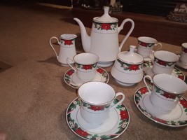 Tienshan (Deck the Halls) 33 PC TEA / COFFEE SERVICE SET Exc - £194.75 GBP