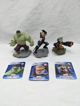 Lot Of (3) Disney Infinity 2.0 Marvel Figures Hulk Hawk Rocket Racoon - $17.82