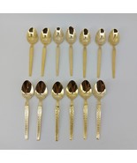 Trocadero Gold Tone Spoons Set of 13 Teaspoons Stainless Korea - $24.31