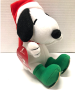 Hallmark SKATIN&#39; SNOOPY with Santa Hat Christmas 7&quot; Plush - $13.58 CAD