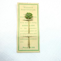Antique c. 1900 Gold Laid Four Leaf Clover Scarf Stick Pin on Original Card RARE - £117.83 GBP