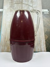 Vintage Thermos Brand Vacuum Jug Model 154 Hot Cold Carafe Cup Dark red USA - €15,40 EUR