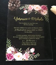 Rose Flower 10pcs Custom Acrylic Wedding Invitations,Laser Cut Invitatio... - £25.17 GBP