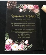 Rose Flower 10pcs Custom Acrylic Wedding Invitations,Laser Cut Invitatio... - £25.18 GBP