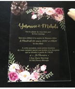 Rose Flower 10pcs Custom Acrylic Wedding Invitations,Laser Cut Invitatio... - €27,69 EUR