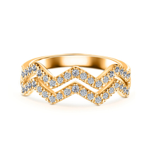 10k/14k/18k yellow gold ring with diamonds Elegant Moissanite &amp; Diamond - £316.19 GBP+