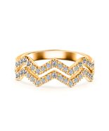 10k/14k/18k yellow gold ring with diamonds Elegant Moissanite & Diamond