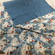 Handmade Christmas Snowman Theme Placemats set of 4 plus runner Blue New padded - £18.30 GBP