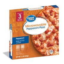 Great Value Microwavable Thin Crust Pepperoni Pizza, 7.2 oz (Frozen) - $5.99