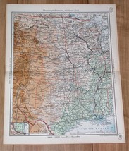 1938 Original Vintage Map Of Central Usa Texas Oklahoma Louisiana Colorado - $25.46