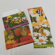 Butterfly Collection Lot of 4 Greeting Cards Happy Birthday Get Well Flowers - £4.70 GBP