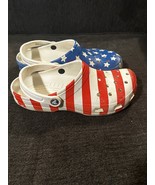 Crocs Classic American Flag Clog Size M8 W10 Red White Blue USA Stars St... - $20.57