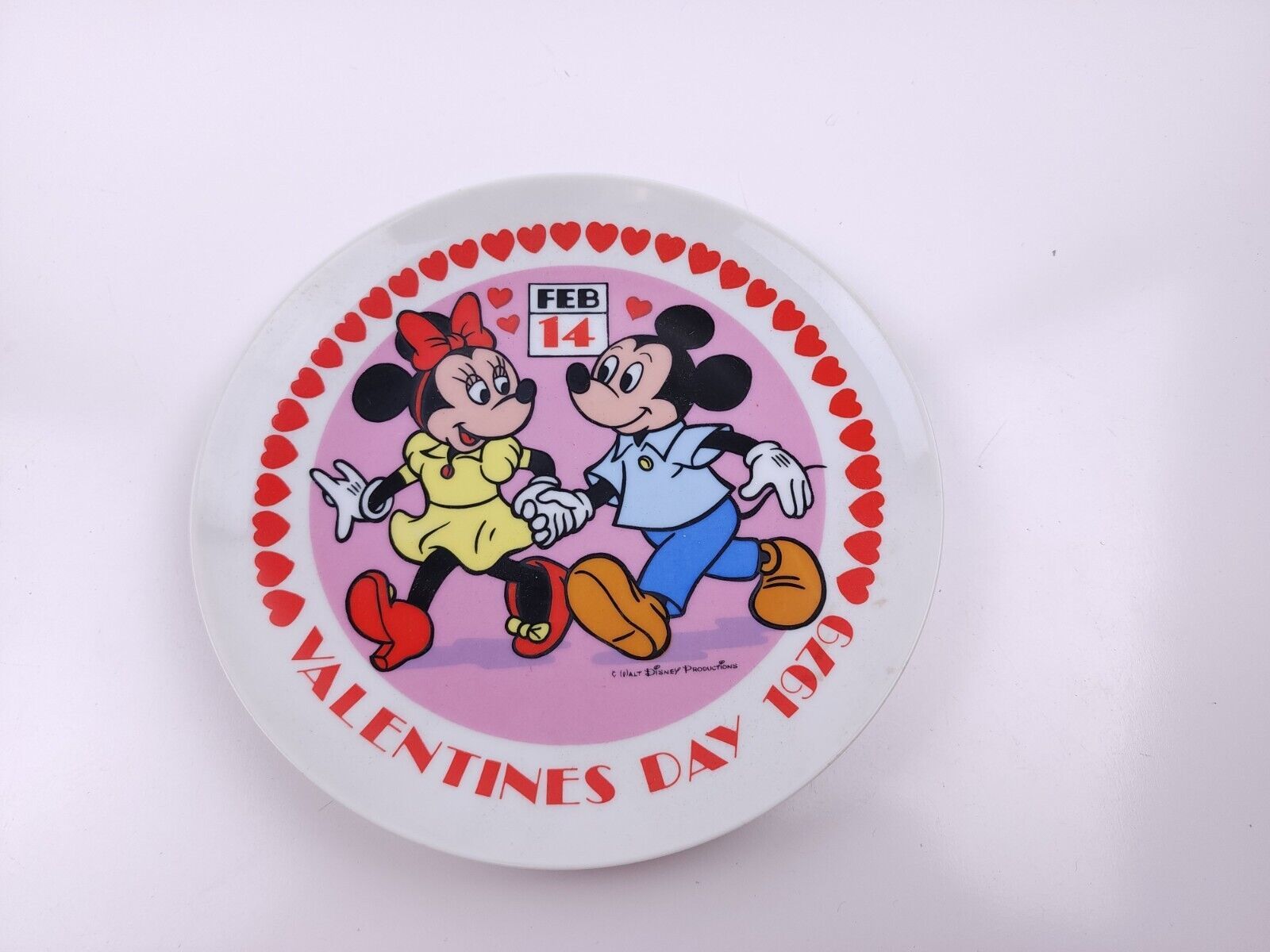 Primary image for Walt Disney Mickey Minnie Mouse Valentine’s Day Plate Schmid 1979 First Edition