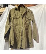 Vtg 1944 WW2 US ARMY Wool Uniform Military Flannel Shirt Size 15x33 - £51.82 GBP