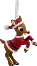 Hallmark Rudolph the Red Nosed Reindeer in Santa Suit Christmas Tree Ornament NW - £15.72 GBP