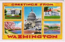 District Of Columbia DC Postcard Washington Greetings Multi View - $2.16