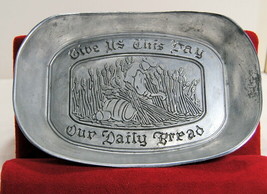 Wilton Pewter &quot;Give Us This Day Our Daily Bread&quot; Platter Plate Columbia Pa Vtg - £7.04 GBP