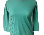 Logo By Lori Goldstein Women&#39;s Shirt, XXS, 3/4 Length Sleeves, Beaded, Blue - $6.31