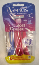 Gillette Venus Simply Colors Disposable 3 Blade Razors 4 Pack 32 Smooth ... - $9.99