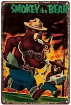 Smokey The Bear Vintage Novelty Metal Sign 12&quot; x 8&quot; Wall Art - £7.06 GBP