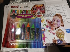 Face Paints And Design Booklet 6 Colors. Easy On Easy Off - £8.31 GBP
