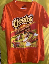 Flamin hot Crunchy cheetos Cotton Short Sleeve Crew Neck Orange T shirt ... - $12.36