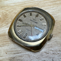 VTG Waltham Men 17J Gold Tone Swiss Self Wind Automatic Watch~For Parts Repair - £37.35 GBP