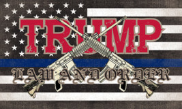 USA Police Memorial Trump Law And Order 2nd Amendment 3X5 Flag Rough Tex  100D - £12.50 GBP
