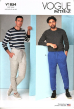 Vogue V1854 Mens 40 to 46 Jogger Style Pants Uncut Sewing Pattern - £17.29 GBP