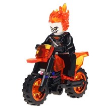 Single Sale SuperHero Ghost Rider with Motorcycle Movie Marvel Minifigures Block - £2.25 GBP
