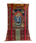 HAND-PAINTED YAMANTAKA WITH SHAKTI  TIBETAN THANGKA PAINTING WITH SILK  ... - $7,063.42 MXN