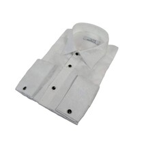 Men CEREMONIA Formal Tux Cotton Shirt Slim Fit Turkey #JKK 13 White Paisley image 3