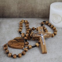 Personalized Wall Rosary From the Holy Land, Large Olive Wood Wall Rosary, Overs - £79.89 GBP