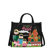 Tote Embroidery Lady&#39;s Bags WoMens Bag Embroidery Embroidered Bag Portable Shoul - £66.34 GBP