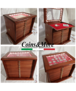 Money Chest Medals Table 10 Drawer Colour Mahogany With LED Coins&amp;more Wood - £308.39 GBP