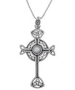 Jewelry Trends Celtic Trinity Life Cross Sterling Silver Pendant Necklac... - $81.62 CAD