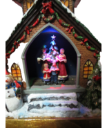 Vintage Ceramic LED Lighted Stocking Holder Carolers Church 8&quot;T Tested V... - £22.11 GBP